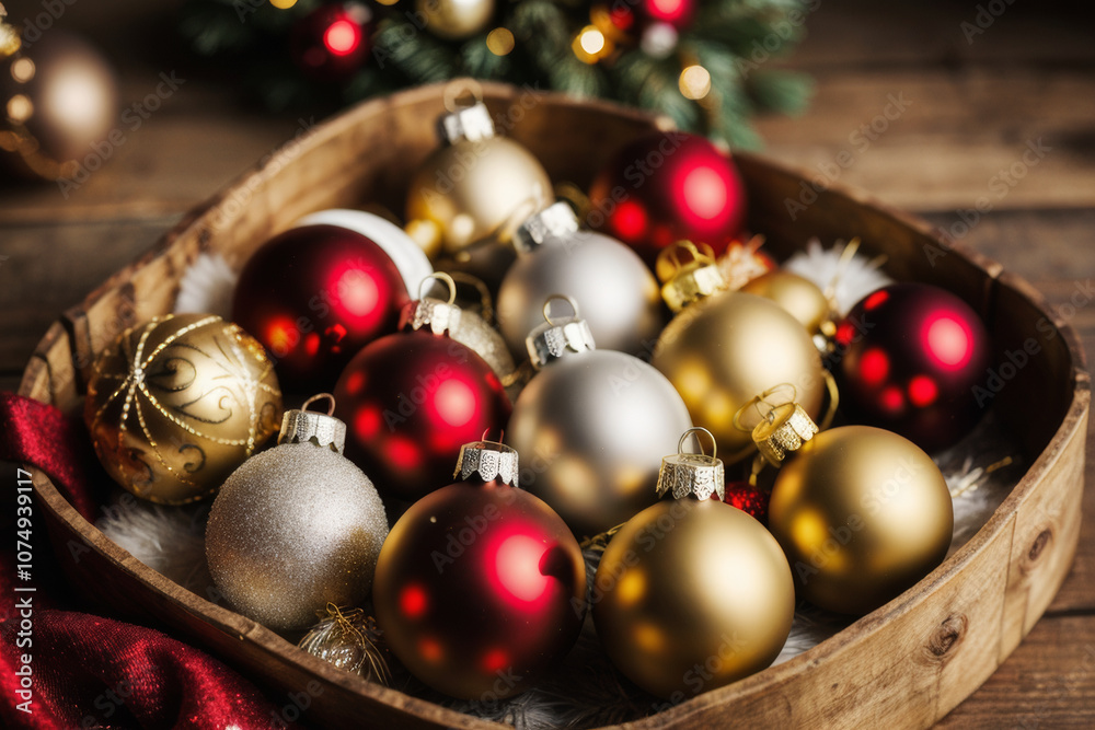 Close-up of a beautifully decorated Christmas tree with ornaments. Close-up of a beautifully decorated Christmas tree with ornaments.
