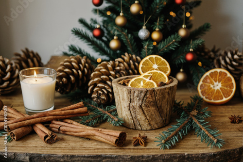 A festive table spread with Christmas treats