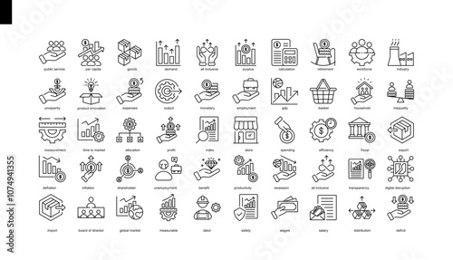 line icon collection , Gross Domestic Product (GDP) business