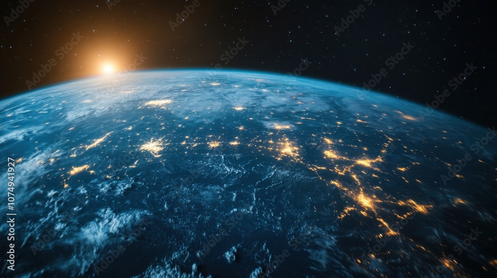 Explore earth from space and witness the beauty of our planet at sunrise Explore earth from space and witness the beauty of our planet at sunrise