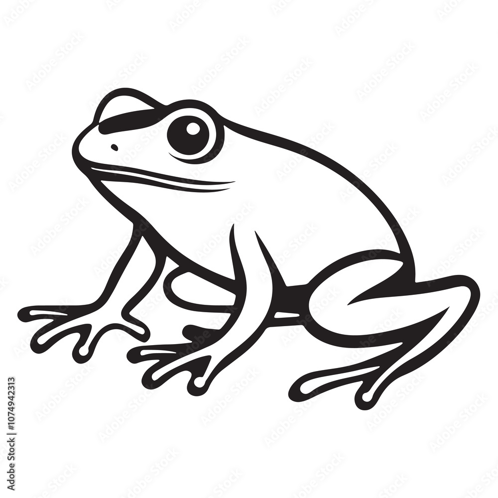 Naklejka premium Frog silhouette on a white background