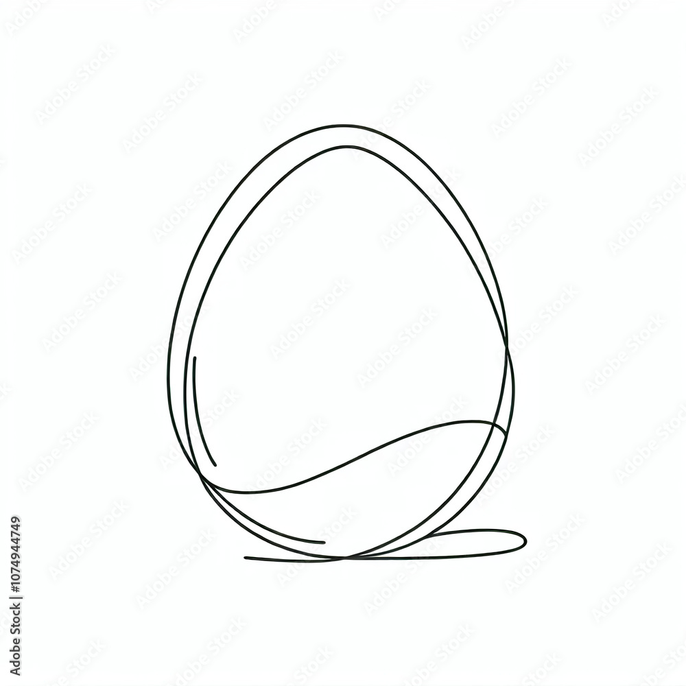 Minimalist one-line drawing of an egg, elegant, abstract design
Minimalist one-line drawing of an egg, elegant, abstract design
