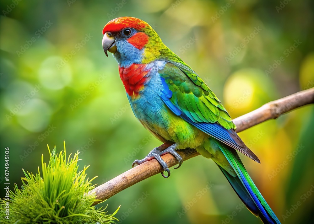 Green rosella parrot close-up. Elegant photo, versatile copy space. Green rosella parrot close-up. Elegant photo, versatile copy space.