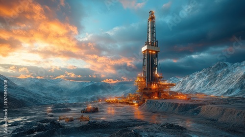 Oil Rig in the Mountains