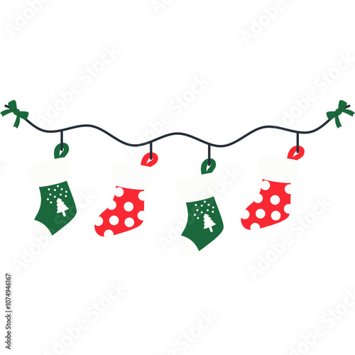 Sock Hanging Vector Illustration