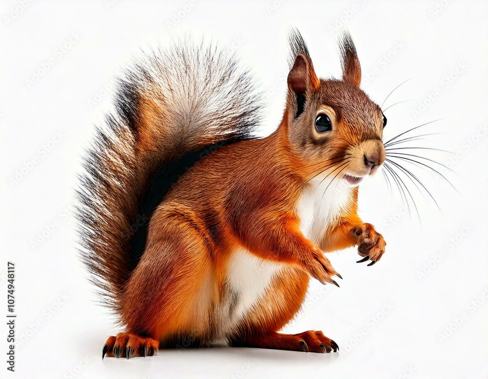 squirrel on four legs isolated on white background, cut out squirrel on four legs isolated on white background, cut out