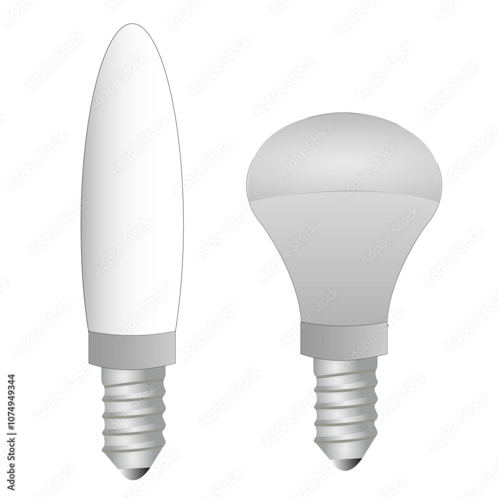 Ampoules led à culot vissant sur fond blanc Ampoules led à culot vissant sur fond blanc