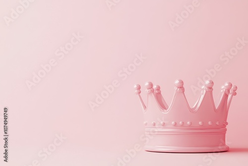 pink crown on pink background, elegant design