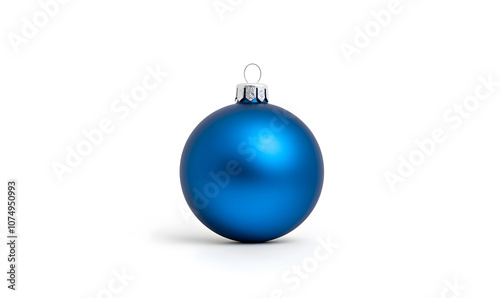 Shiny Blue Christmas ball isolated on a white background 