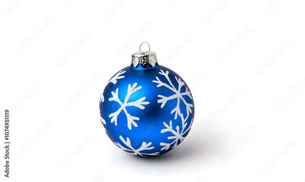 Shiny Blue Christmas ball isolated on a white background Shiny Blue Christmas ball isolated on a white background