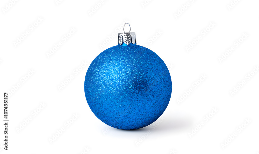 Shiny Blue Christmas ball isolated on a white background Shiny Blue Christmas ball isolated on a white background