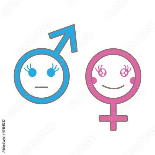 Gender symbol. Female and male icon vector template