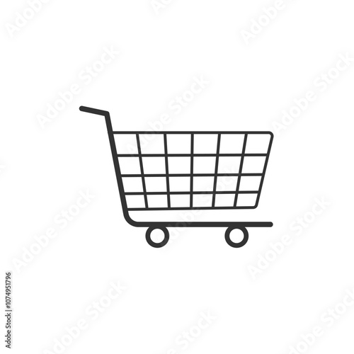 Shopping cart, basket flat vector icon, trolley symbol illustration isolated on the white background