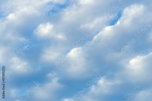 beautiful blue sky at sunrise with clouds