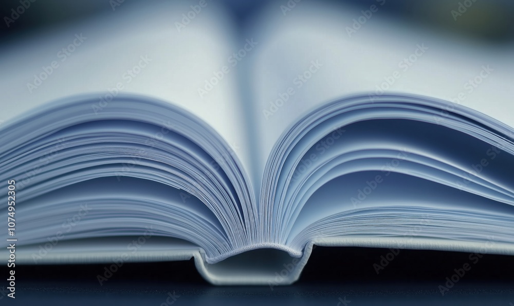 Open book pages, soft focus, showcasing detailed texture and curvature Open book pages, soft focus, showcasing detailed texture and curvature