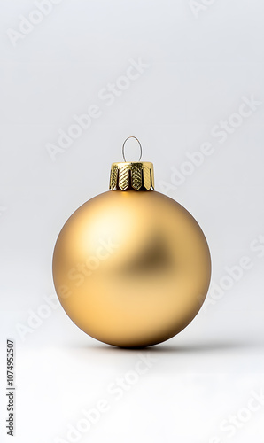 Shiny Golden Christmas ball isolated on a white background 