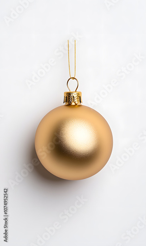 Shiny Golden Christmas ball isolated on a white background 