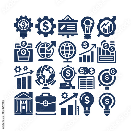 Financial Icons Set Vector Design Illustration