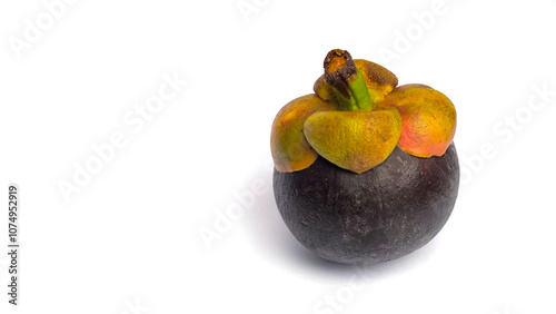 Mangosteen on white background is a fruit in Thailand. photo