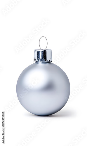 Silver Christmas ball isolated on a white background 