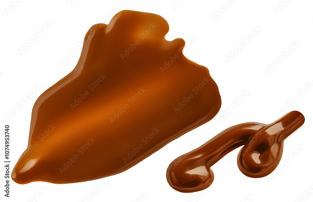 Chocolate Smears set Isolated on white. Melted Chocolate spread, Chocolate Hazelnut Cream top view, flat lay Chocolate Smears set Isolated on white. Melted Chocolate spread, Chocolate Hazelnut Cream top view, flat lay