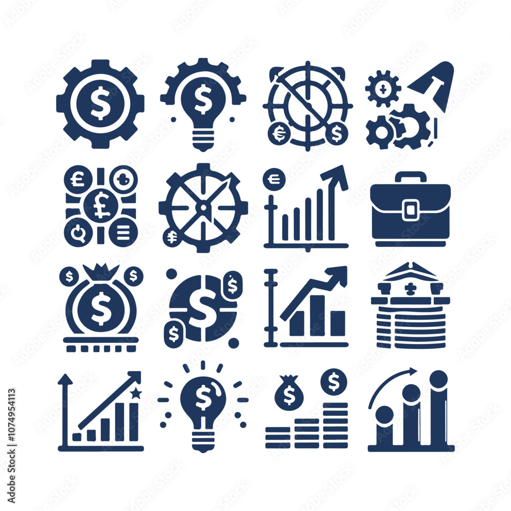 Financial Icons Set Vector Design Illustration Financial Icons Set Vector Design Illustration