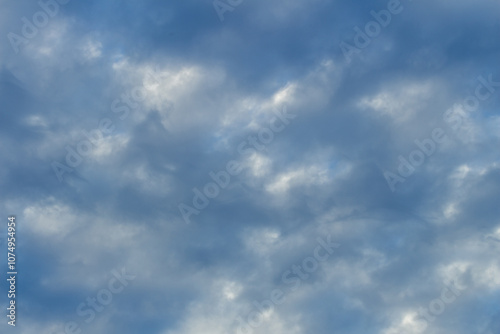 beautiful blue sky at sunrise with clouds