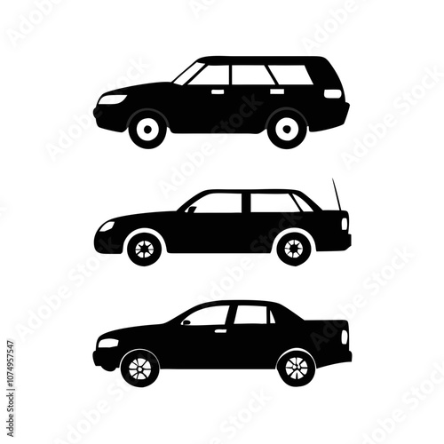 Car icons illustration silhouette vector 