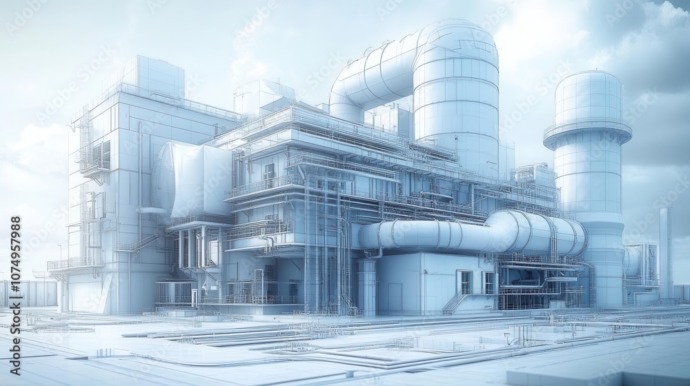 3d illustration showcases a detailed blueprint of an architectural ventilation system, emphasizing precision and technical skill in a complex industrial design 3d illustration showcases a detailed blueprint of an architectural ventilation system, emphasizing precision and technical skill in a complex industrial design