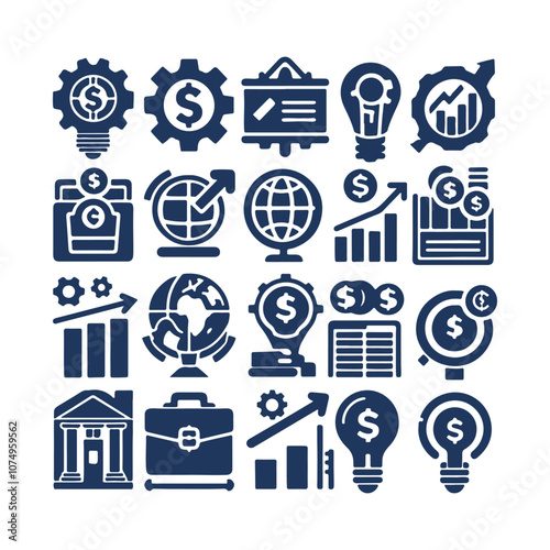 Financial Icons Set Vector Design Illustration