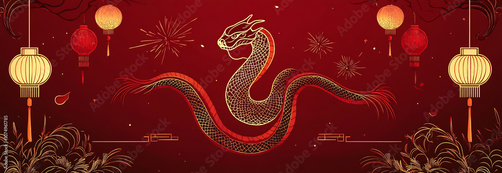 Dragon art with festive lights Dragon art with festive lights
