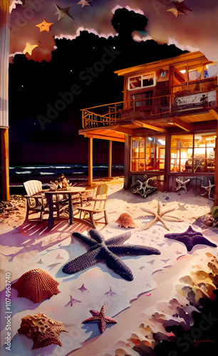 beach at night