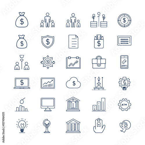 Financial Icons Set Vector Design Illustration