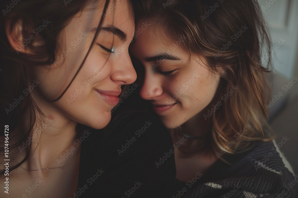 Generative AI Image of Cozy Couple in Love Spending Quality Time Together at Home Generative AI Image of Cozy Couple in Love Spending Quality Time Together at Home
