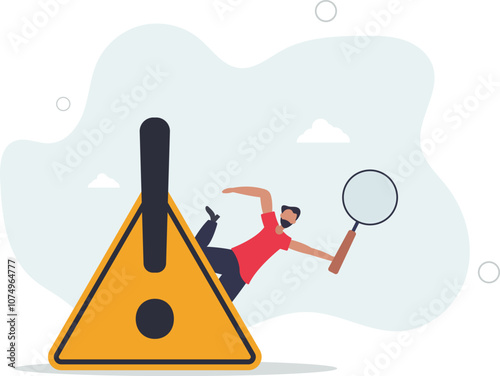 Incident management, root cause analysis or solving problem, identify risk or critical failure concept.flat characters.