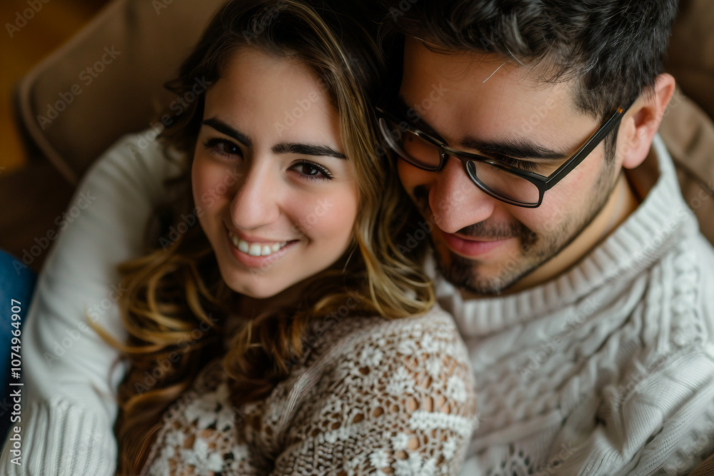 Generative AI Image of Cozy Couple in Love Spending Quality Time Together at Home Generative AI Image of Cozy Couple in Love Spending Quality Time Together at Home