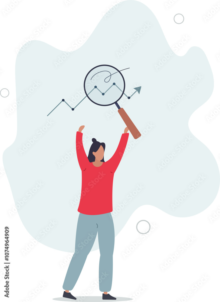 Business analysis and company financial data monitoring.Profit plan with development and growth .flat characters.