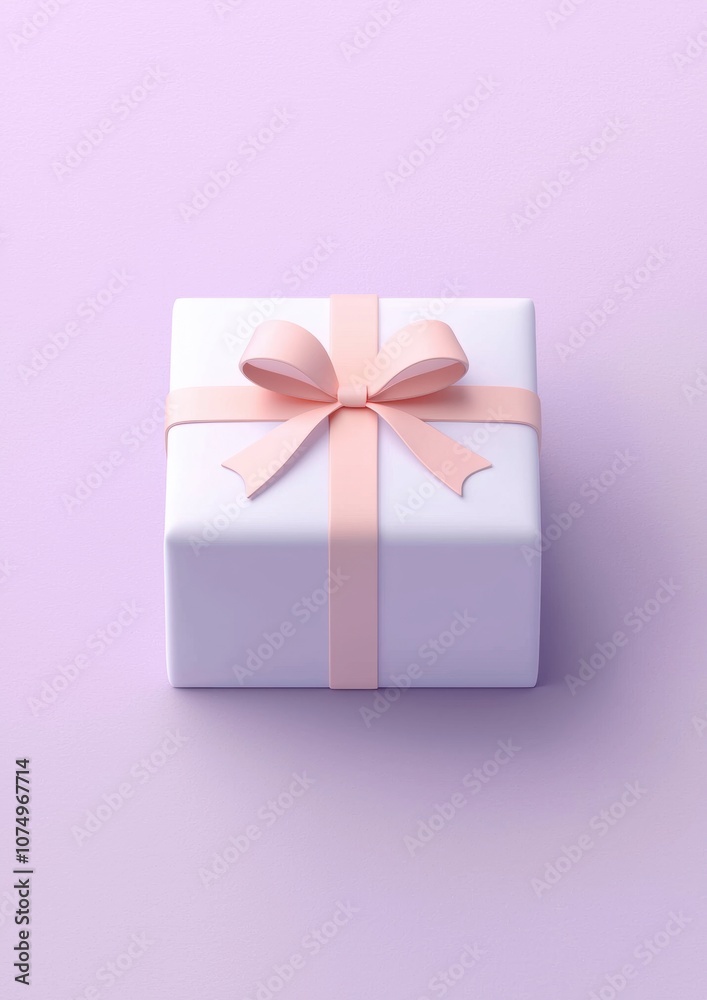 A white box with a pink bow on top of it A white box with a pink bow on top of it