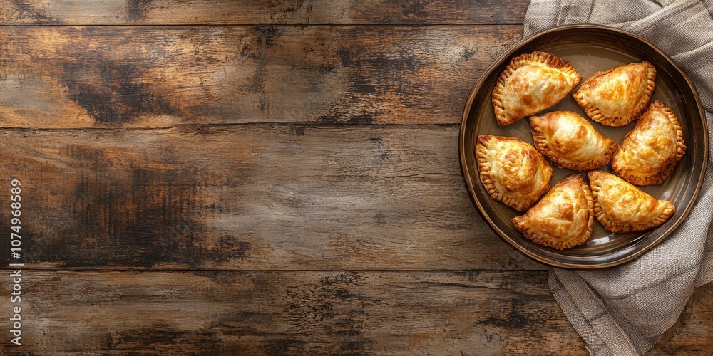 Rustic Kitchen Table with Argentinian Empanadas Rustic Kitchen Table with Argentinian Empanadas