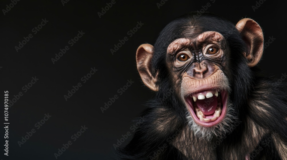 Chimpanzee Portrait: A Close-Up Look of a Happy Primate Chimpanzee Portrait: A Close-Up Look of a Happy Primate