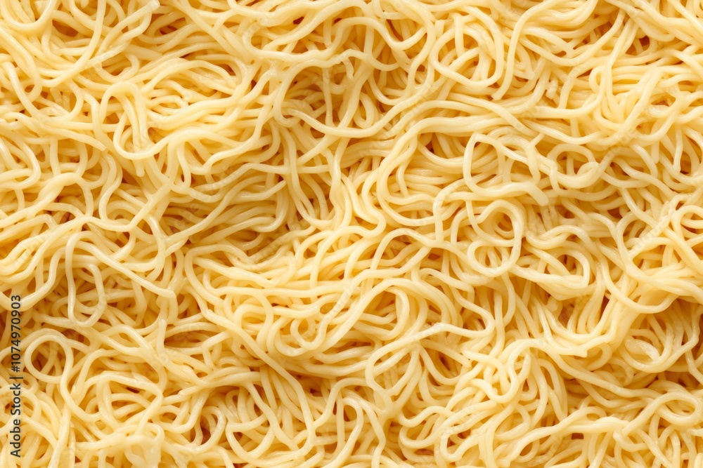 A close-up view of uncooked yellow noodles creating a textured pattern. Ideal for food-related content, restaurant menus, or culinary backgrounds. A close-up view of uncooked yellow noodles creating a textured pattern. Ideal for food-related content, restaurant menus, or culinary backgrounds.