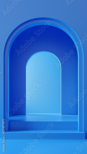 Minimalist Blue Archway in Contemporary Style