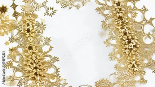 geometric golden textured frame designed Instagram posts holiday greetings accented twigs flowers motifs provides elegant backdrop New Year invitations congratulations festive celebrations vector