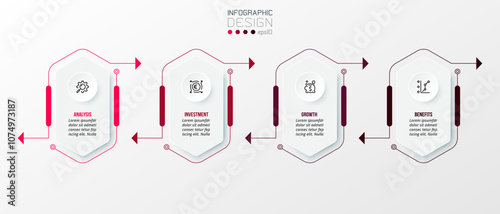 Timeline chart business infographic template.
