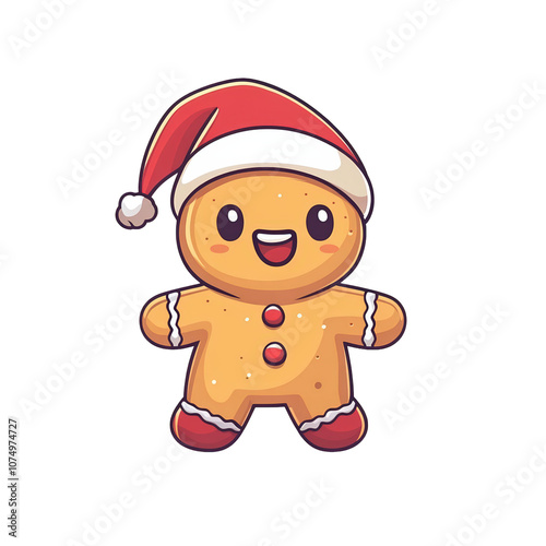 Cheerful Gingerbread Man Illustration 