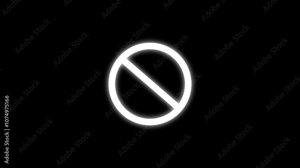 4K Background Stop sign red icon. warning or no entry forbidden circle and line symbol. Red ban banned, animation on a black background. 4K Background Stop sign red icon. warning or no entry forbidden circle and line symbol. Red ban banned, animation on a black background.