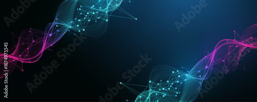 Global network connection banner design template. Header social network communication in the global business concept. Big data visualization. Internet technology