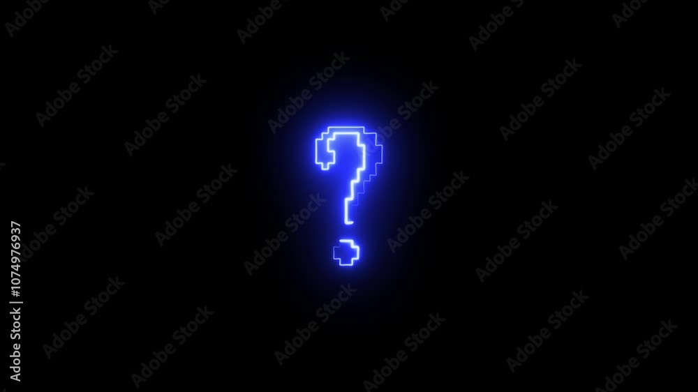 Energy Neon Blue Alphabet Letter Sign Symbol Question Mark ? Animation. Question mark icon, problem sign. Energy Neon Blue Alphabet Letter Sign Symbol Question Mark ? Animation. Question mark icon, problem sign.