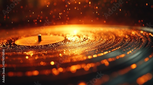 Vinyl Record in Warm Light