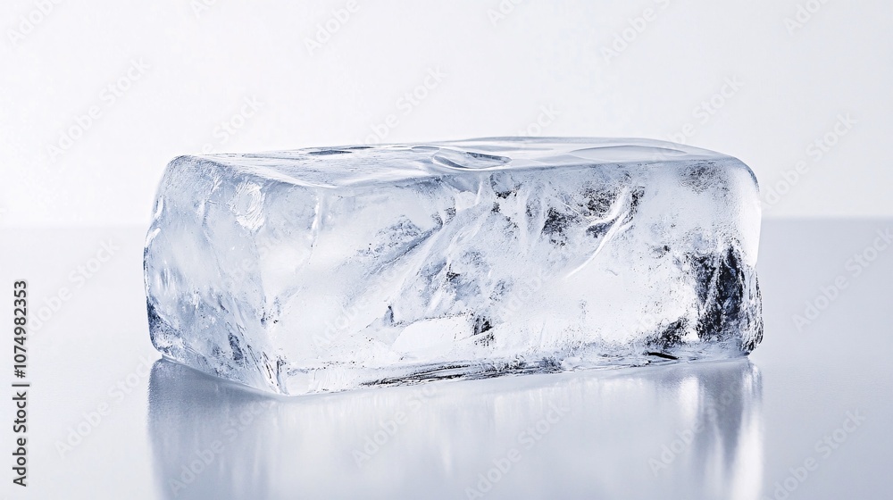 Frozen Block of Ice on White Background Isolated Frozen Block of Ice on White Background Isolated